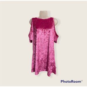 Ladies Crazy Train Cold Shoulder Crushed Velvet Dress Size Large